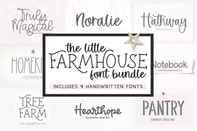 Little Farmhouse Bundle - 9 Fonts for Crafters!