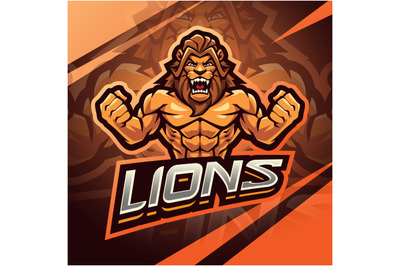 Lion esport mascot logo design