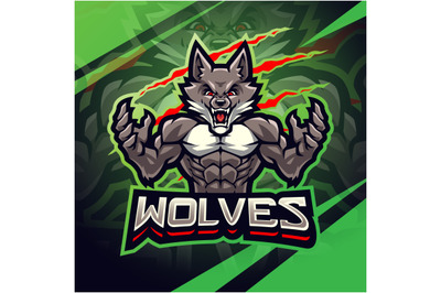 Wolves esport mascot logo design