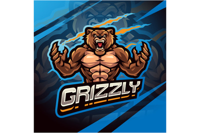 Grizzly esport mascot logo design