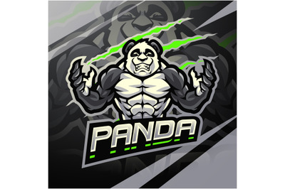 Panda fighter esport mascot logo