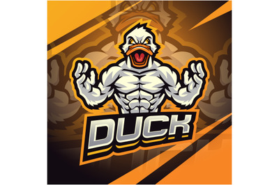 Duck fighter esport mascot logo design