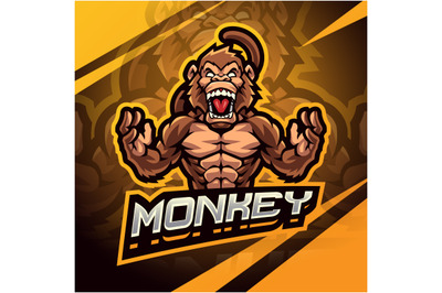 Monkey fighter mascot logo design