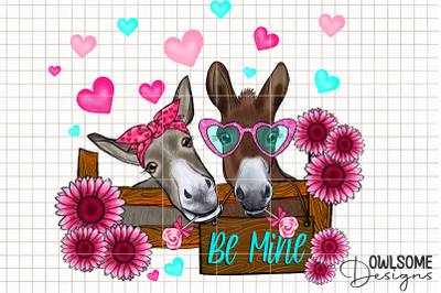 Donkey Valentine PNG Sublimation Design