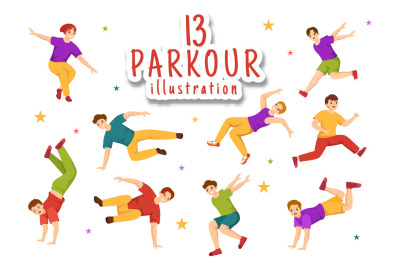 13 Parkour Sports Illustration