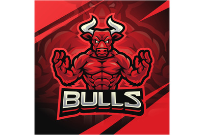 Bulls fighter mascot logo design