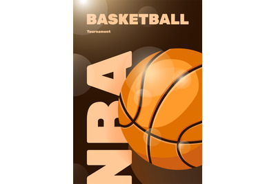 Basketball poster. Flyer to invite on sport game or tournament, backgr