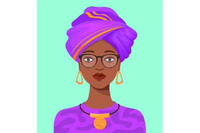 African woman turban. Portrait women africane fashion face, traditiona