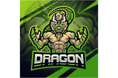 Dragon fighter esport mascot logo design