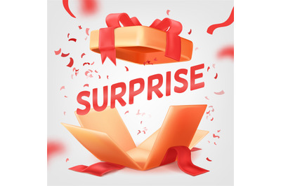 Open surprise sale. 3d gift box discount offer&2C; christmas birthday pre