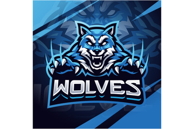 Wolves esport mascot logo design