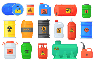 Flammable waste. Safety drum container with chemical explosive substan