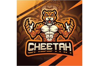 Cheetah fighter esport mascot logo design