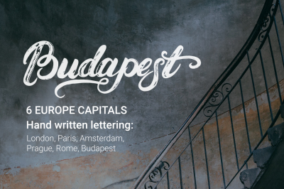 Europe capitals lettering