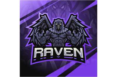 Raven fighter esport mascot logo design