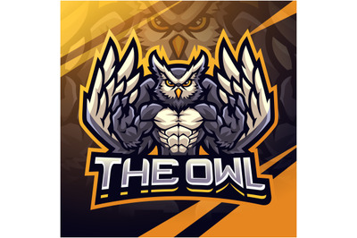 The owl fighter esport mascot logo design