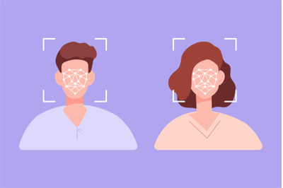 Facial verification. Face recognition, reader biometric data, access v