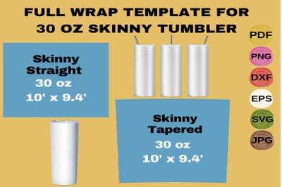 30oz Skinny Tumbler Sublimation Template