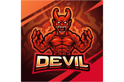 Devil fighter esport mascot logo design