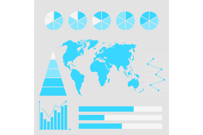 Infographic with world map chart and graphic