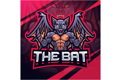 The bat fighter esport mascot logo design