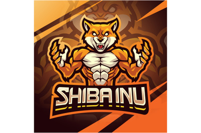 Shibainu fighter esport mascot logo design