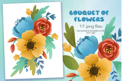 Flower Bouquet Clipart - PNG Files