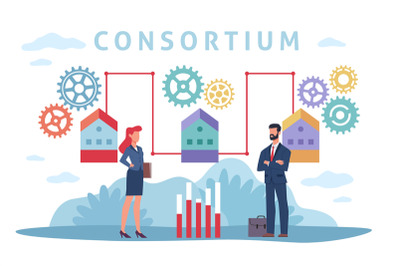 Consortium partnership, companies association, achievement common goal