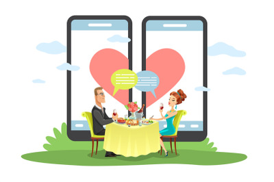 Online dating, mobile application for remote communication. Huge smart