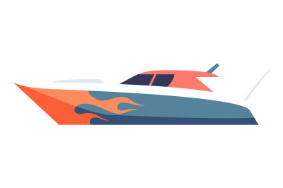 Fast ship icon. Speed cruise modern boat