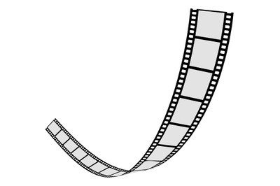 Film strip curve template. Movie frames roll