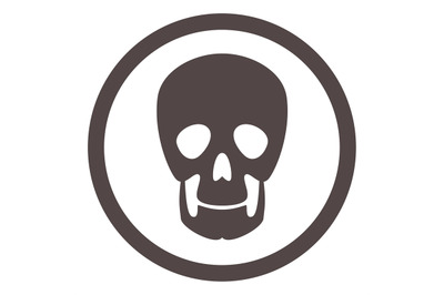 Skull icon. Human head bone medical symbol