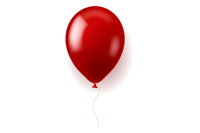 Red balloon mockup. Realistic color party decoration