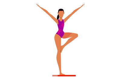 Woman in yoga pose. Balance training. Morning exercise