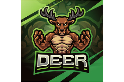 Deer esport mascot logo design