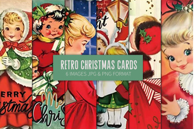 Retro Children Christmas Cards