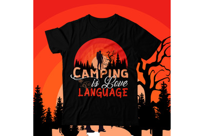 Camping is Love Language T-Shirt Design , Camping is Love Language SVG