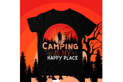 Camping is My Happy Place T-Shirt Design