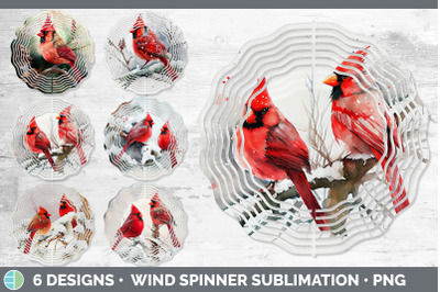 Christmas Cardinal Wind Spinner | Sublimation Designs Bundle