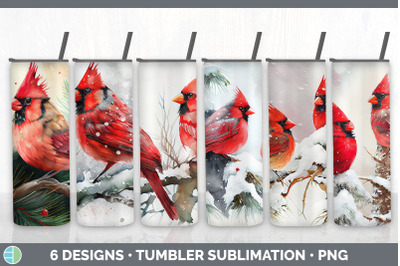 Christmas Cardinal Tumbler Sublimation Bundle