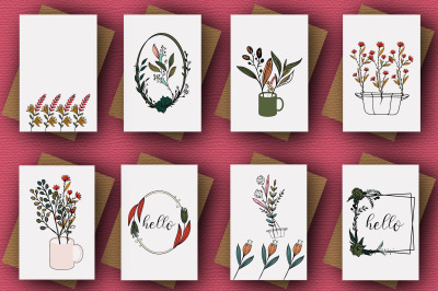Flowers Card, Flowers illustrations