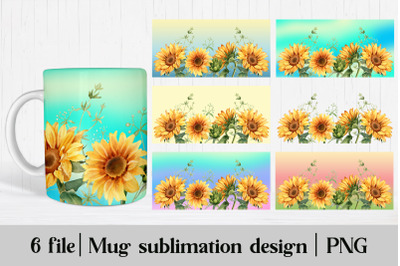 Sunflower mug sublimation | Mug sublimation wrap