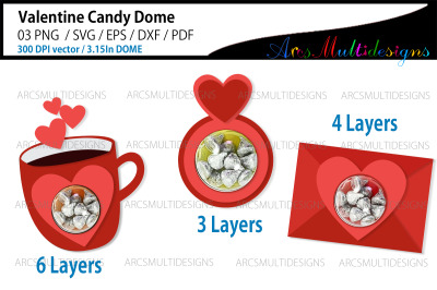 Valentine candy dome svg bundle