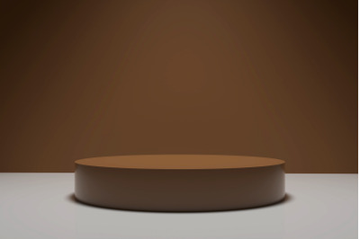 Set of realistic 3D round podium isolated on pastel color background