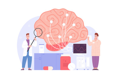 Brain neurologic exam. Neurology medico test, emergency treatment heal