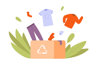 Recycle natural clothing. Donate fashion cloth over recycling textile,