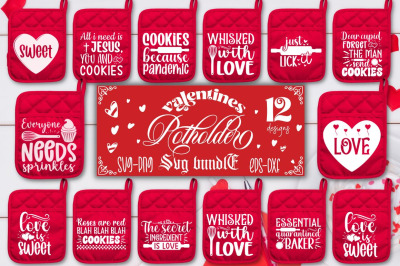 Valentines Day Pot Holder SVG Bundle