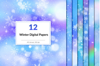 Frozen winter digital paper