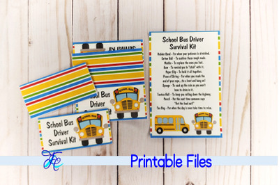 School Bus Driver Survival Kit includes Topper and Card