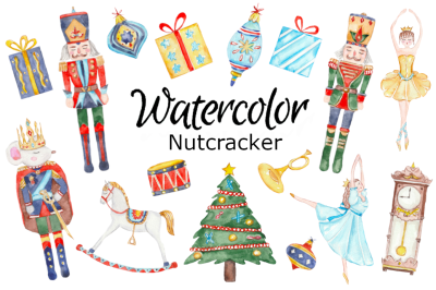 Nutcracker ballet book watercolor clipart